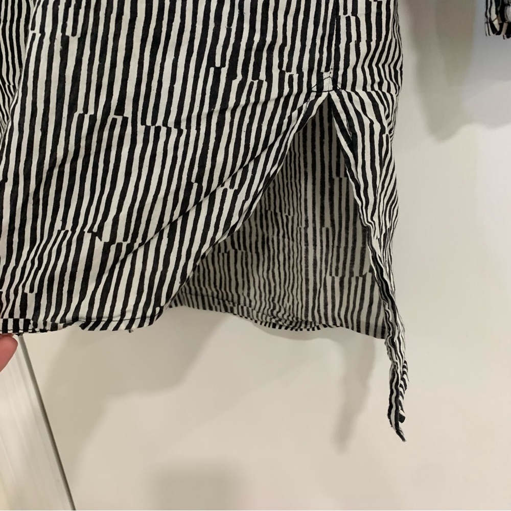 Gudrun Sjöden Striped Lightweight Tunic Lagenlook Woven Organic Cotton Sz Small - Picture 7 of 12